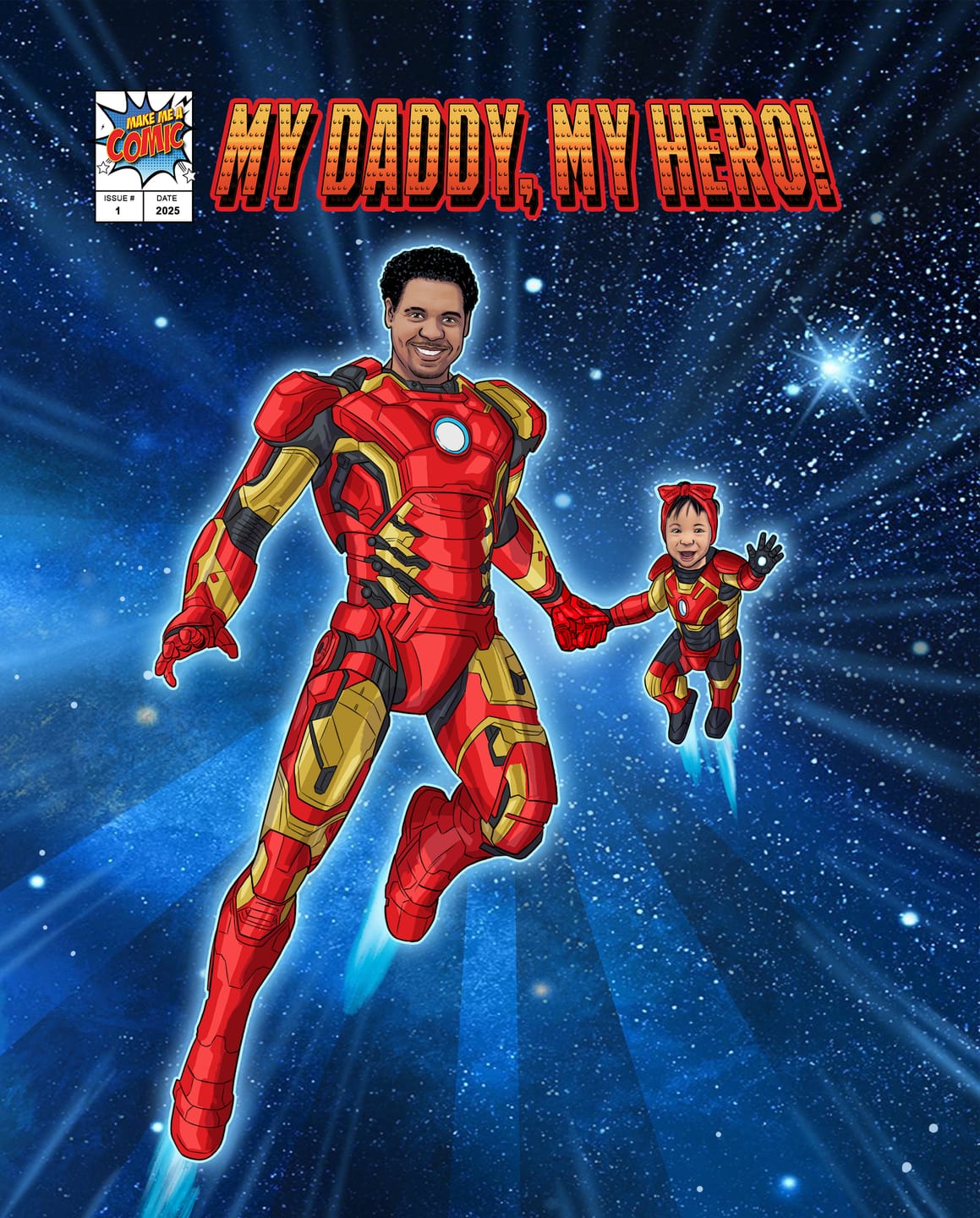 Customer photo review of Turn someone you love into a comic character on their very own custom comic book cover