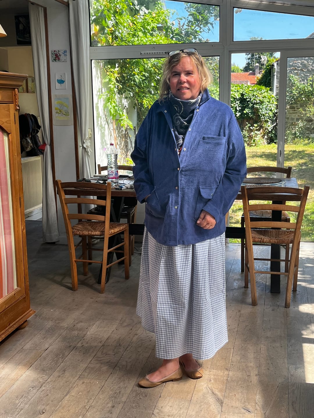 Customer photo review of Veste Véga - velours côtelé bleu de travail