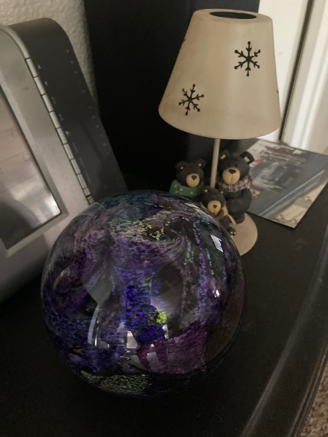 Customer photo review of Dichroic Explosion Orb with Cremation Ash