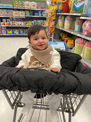 Customer photo review of Baby Shopping Cart Cover | Black Fabric