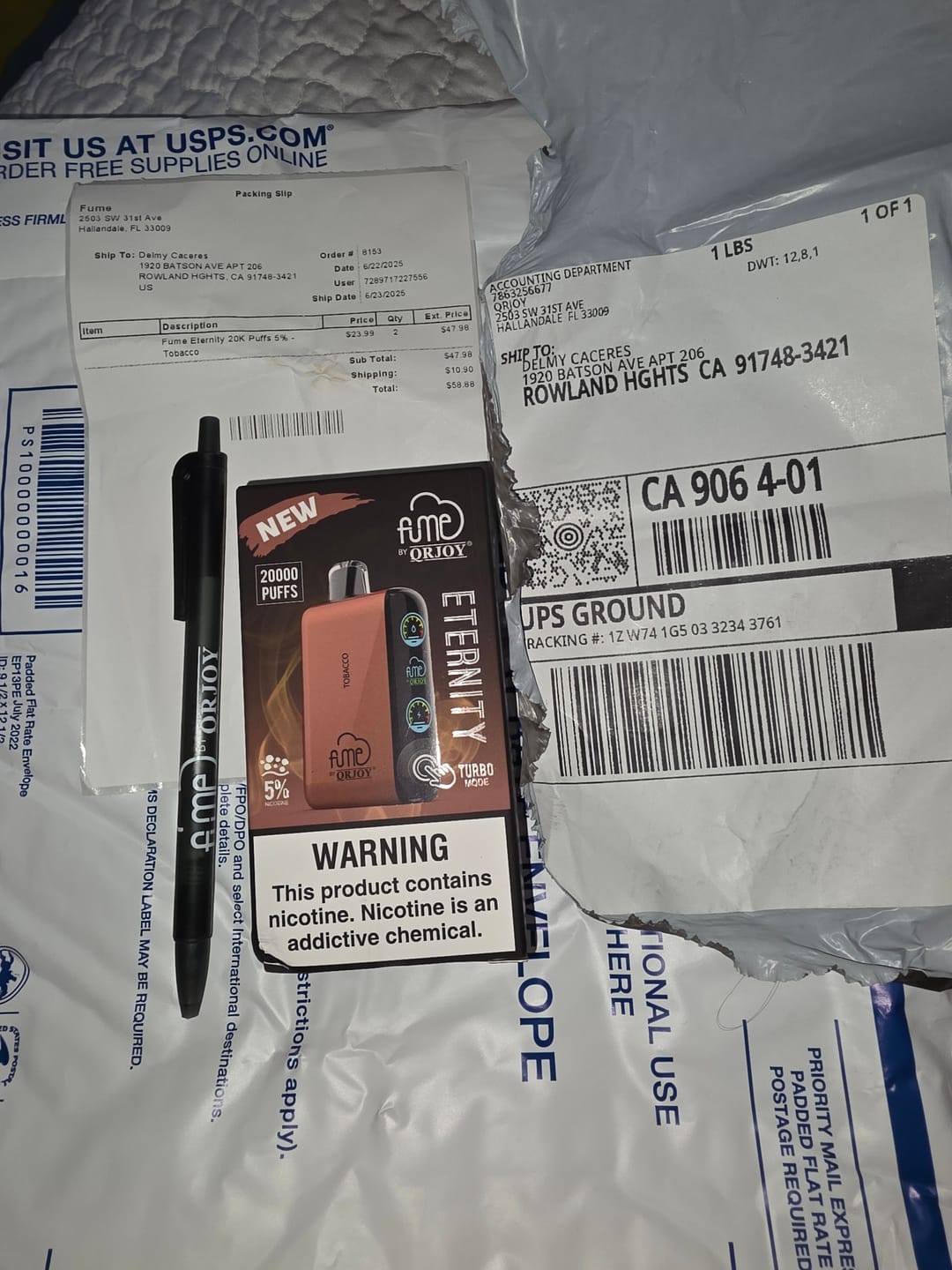 Customer photo review of Fume Eternity 20K Puffs 5%