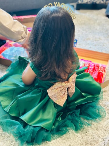 Customer photo review of Baby Girl Princess Dress Toddler Sequined Bow Birthday Party Dress