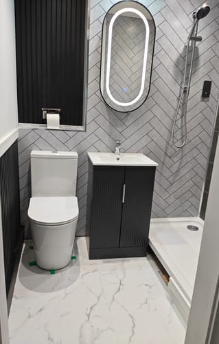 Customer photo review of Hudson Reed Fluted 500mm Floor Standing 2-Door Basin Vanity Unit - Satin Anthracite