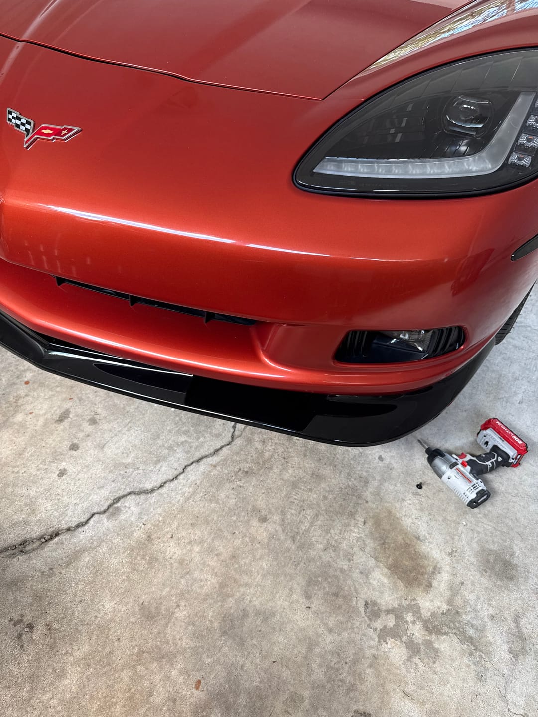 Customer photo review of Corvette C6 Base Model Extended Front Splitter Lip & Side Skirts Rocker Panels