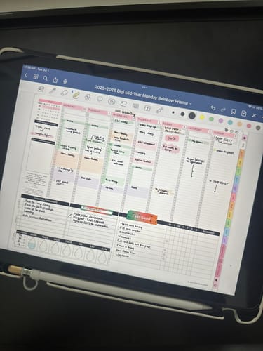 Customer photo review of Digital Mid-Year Planner - 2025-2026 Weekly & Daily - Rainbow Prisma Bundle