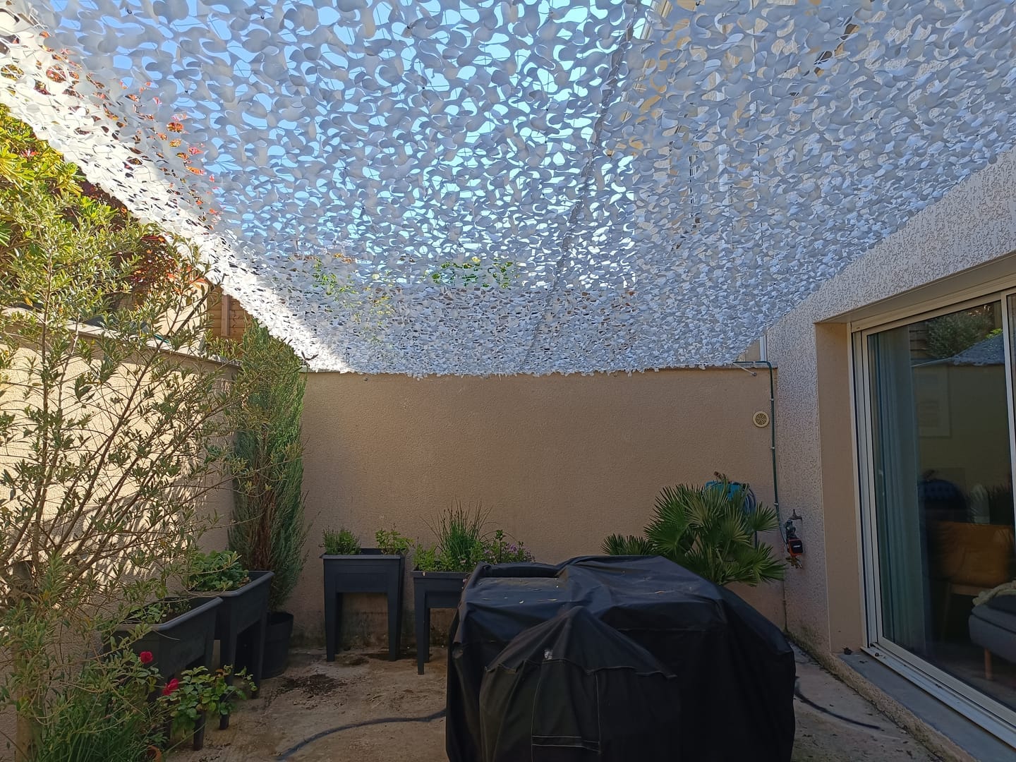 Customer photo review of White Camo Netting Sun Shade