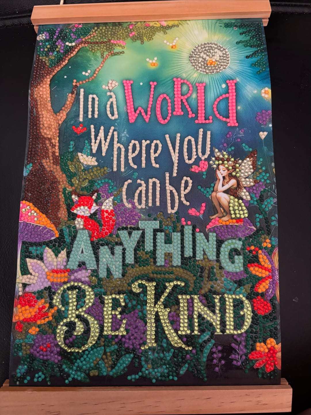 Customer photo review of Be Kind Mini Crystal Art Scroll Kit 20x30