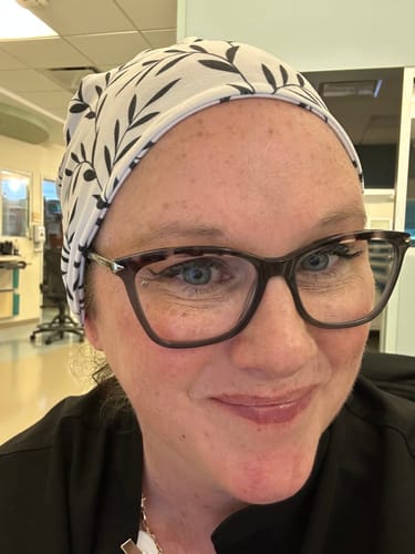 Customer photo review of DuoStyle Scrub Hat - Black Twigs