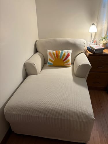 Customer photo review of Stretch Chaise Lounge Couch Cover Fitted Slipcover for Double Arm Chaise