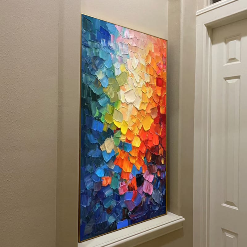 Customer photo review of Colorful Abstract Textured Painting Canvas #AT094