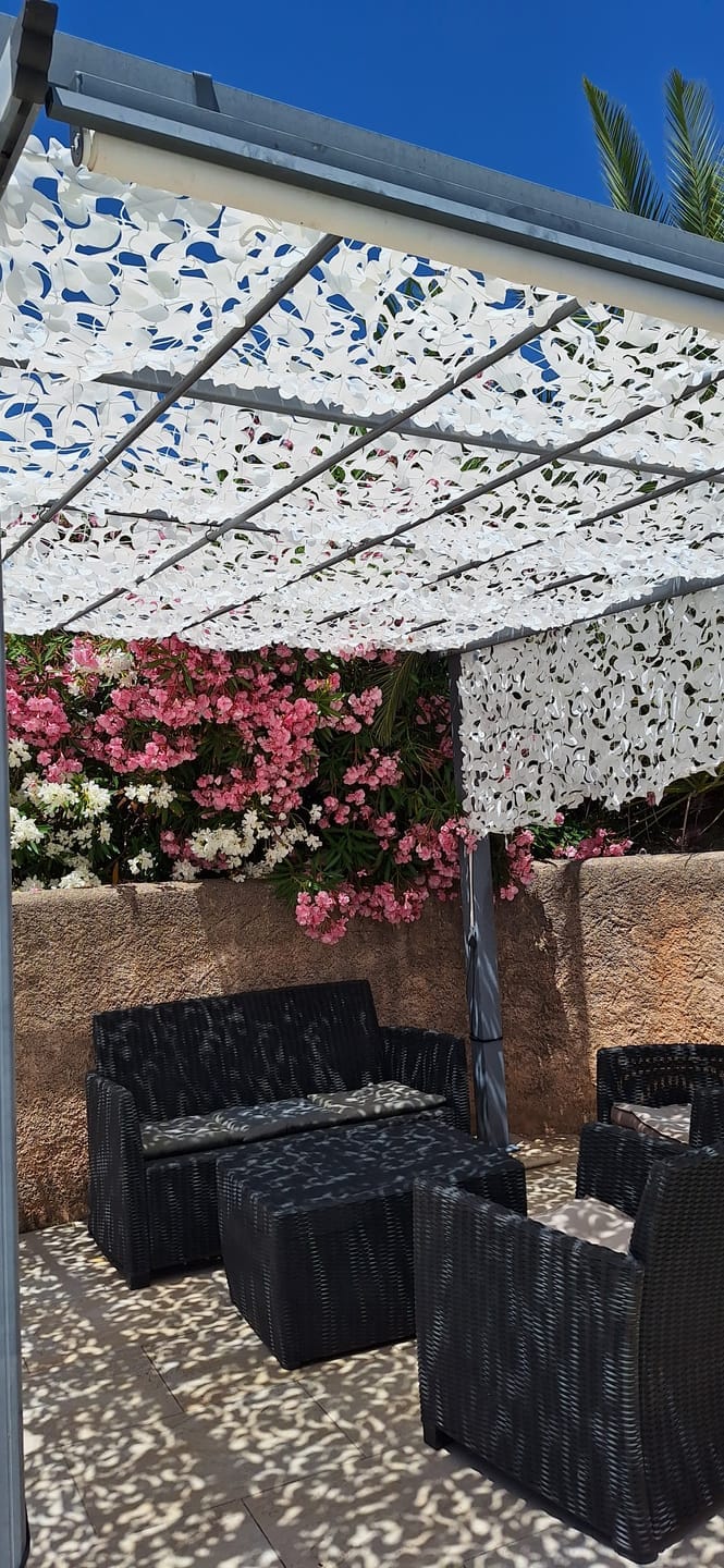 Customer photo review of White Camo Netting Sun Shade