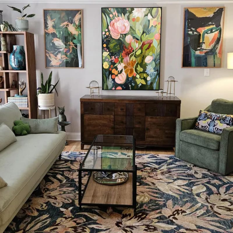 Customer photo review of Colorful  Flower Textured Painting Canvas #FP026