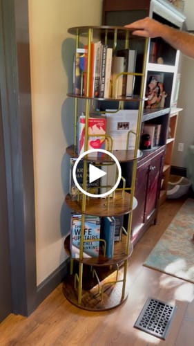 Customer video review of Flycity 3-5 Tier Rotating Bookshelf With 360° Spinning Display