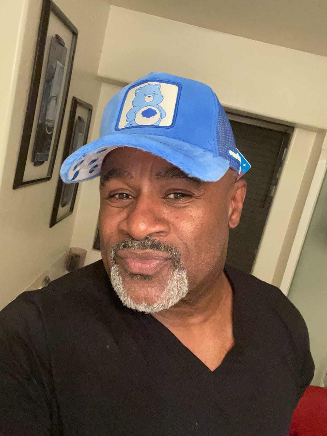 Customer photo review of OVERLORD X Care Bears:  Grumpy Bear Trucker Cap