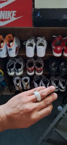 Customer photo review of MOISSANITE PAVED ETERNITY RING.