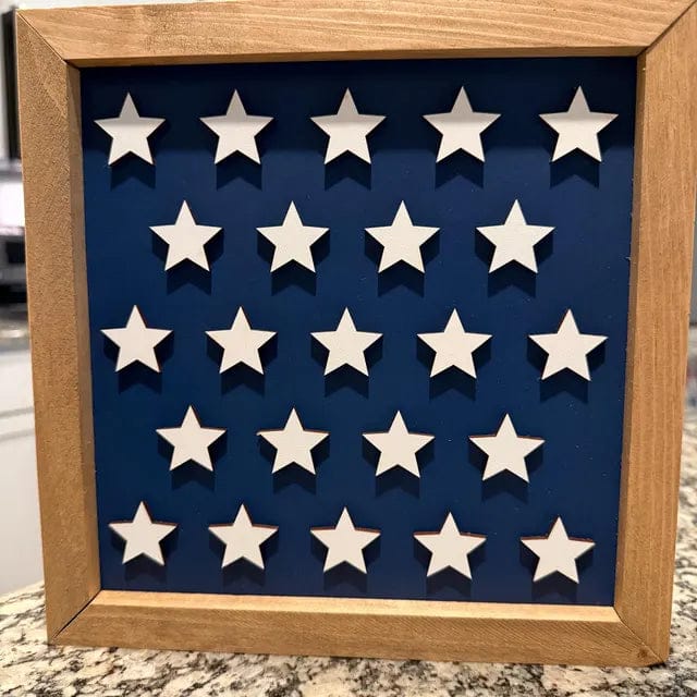 Customer photo review of Large Wooden Framed Fourth of July Sign