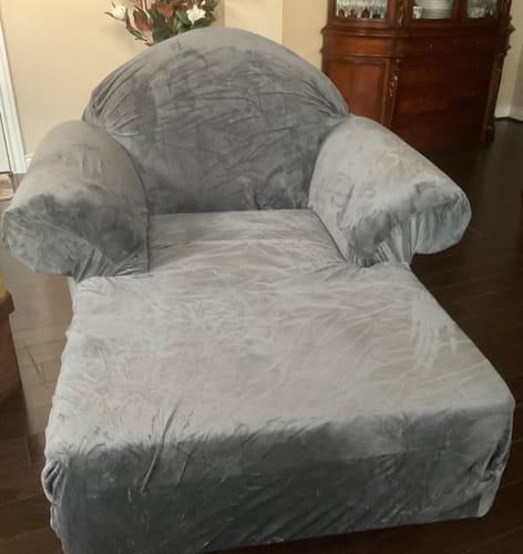 Customer photo review of Stretch Velvet Chaise Lounge Couch Cover with Double Arm Chaise Lounge Slipcover