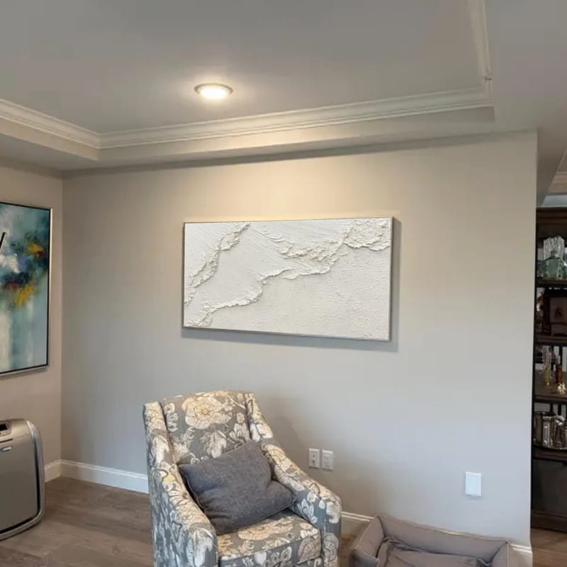 Customer photo review of White Minimalist Textured Canvas #MT056