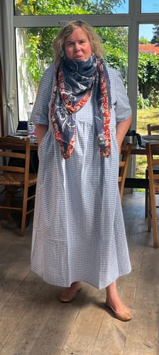 Customer photo review of Robe Edonie - coton vichy bleu doux