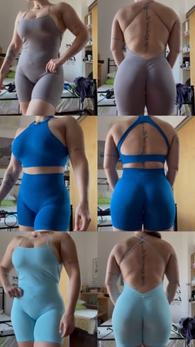 Customer photo review of Jumpsuit Corta Teti Bretelline Grigio Satellite