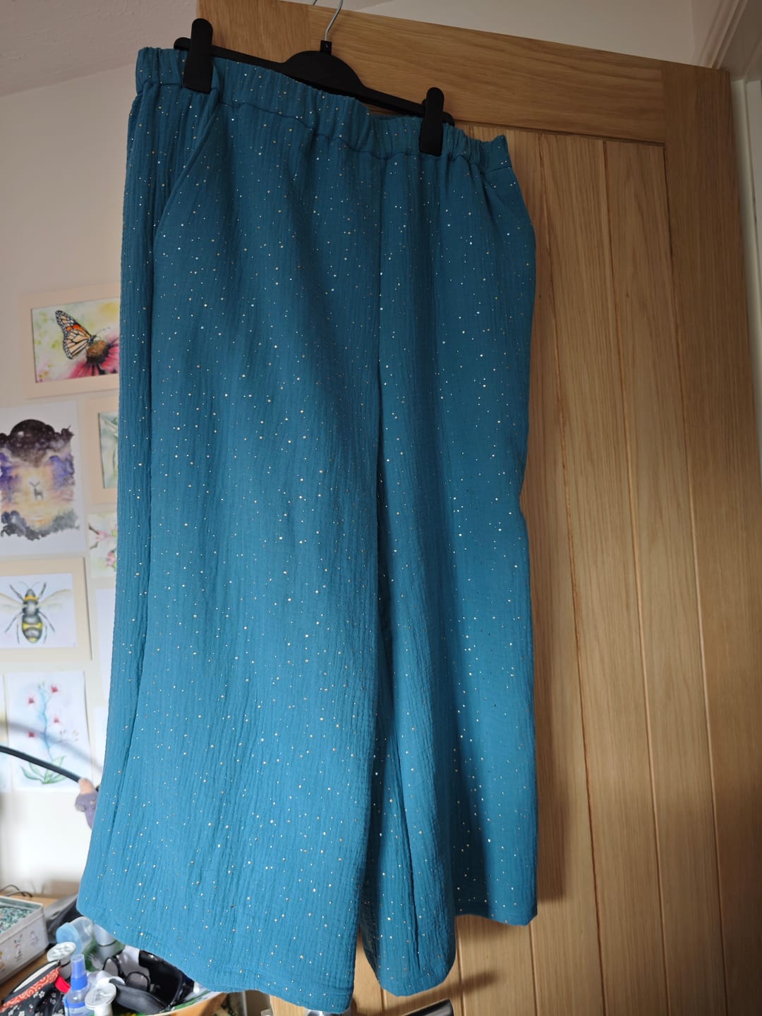 Customer photo review of Gold Speckled Double Gauze Fabric