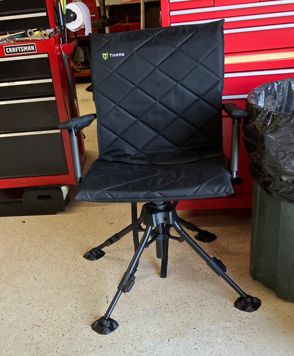 Customer photo review of Amazing Offer TideWe Hunting Chair Adjustable Height 360°  Swivel Blind Chair With Armrests