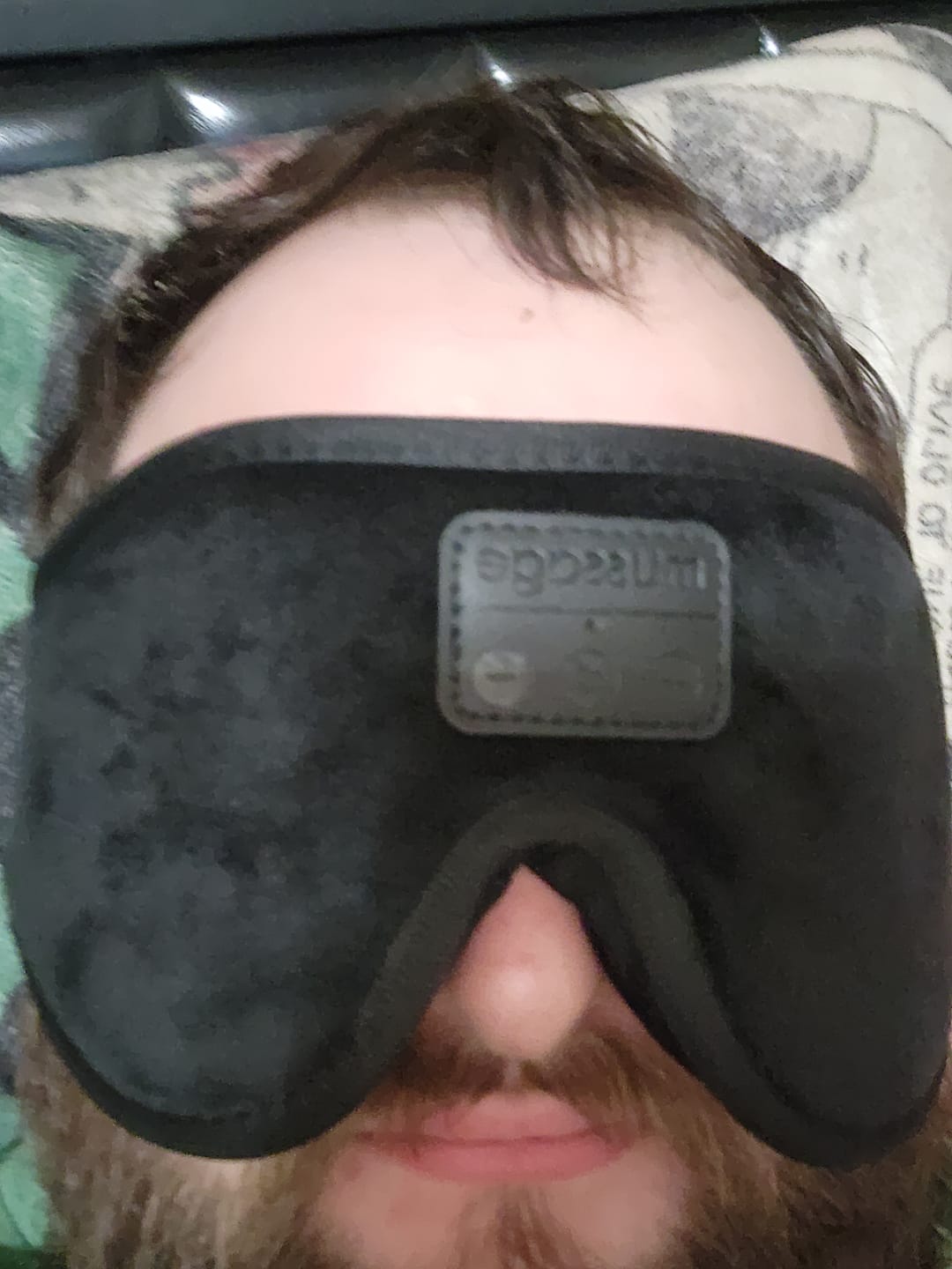 Customer photo review of mussage Sleep Mask With Bluetooth Headphones