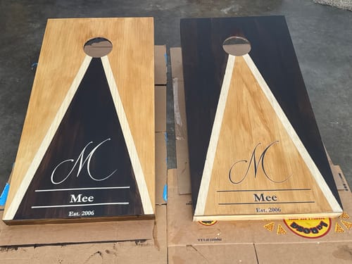 Tina M. review of Custom Monogram with Date Cornhole Decal image 1 out of 1