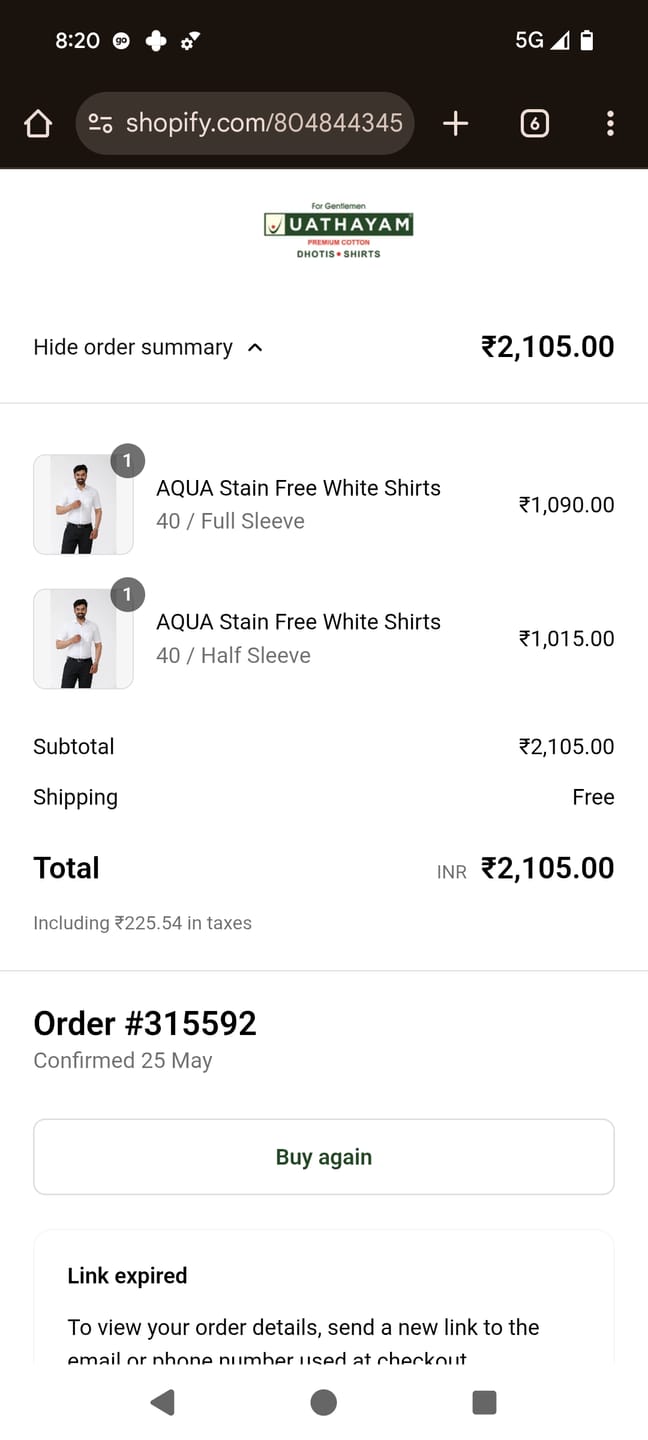 Customer photo review of AQUA Stain Free White Shirts