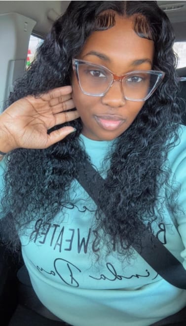 Customer photo review of MORE FACE Deep Wave Curly Human Hair Wigs 13x4 13x6 Transparent Lace Front Human Hair Wigs