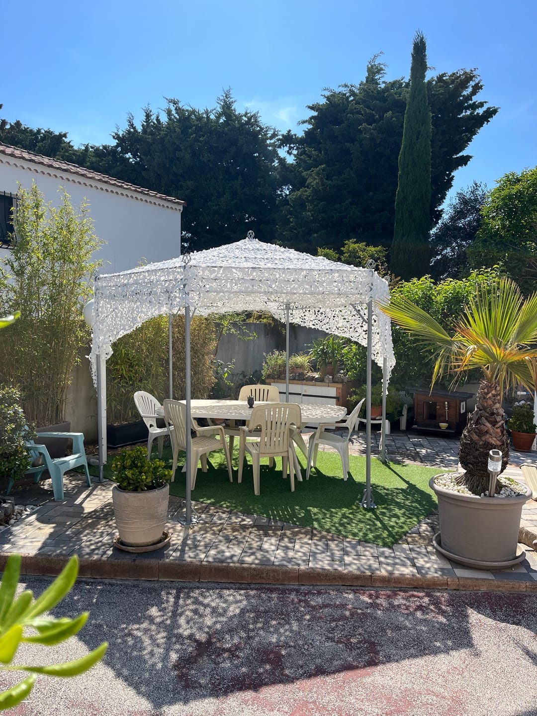 Customer photo review of White Camo Netting Sun Shade