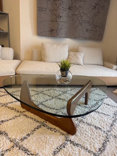 Customer photo review of Noguchi Solid Wood Coffee Table With Glass Top Bp8083-W
