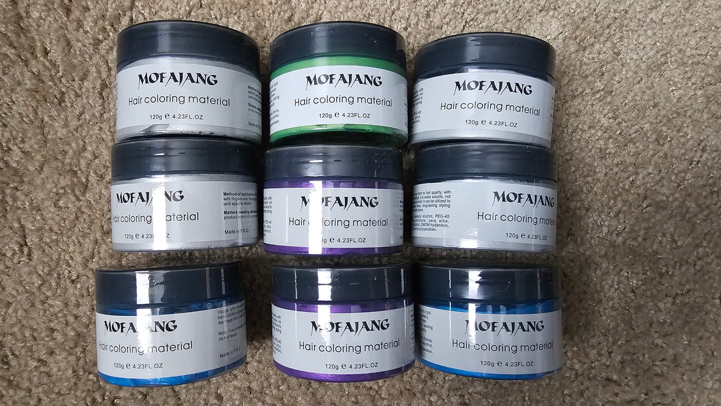 Customer photo review of Mofajang Hair Coloring Material Instant Hair Wax 4.23oz