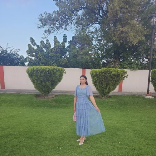 Customer photo review of VESTIDO FATIMA AZUL