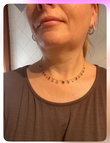 Customer photo review of Collana con  ciondoli pendenti colorati