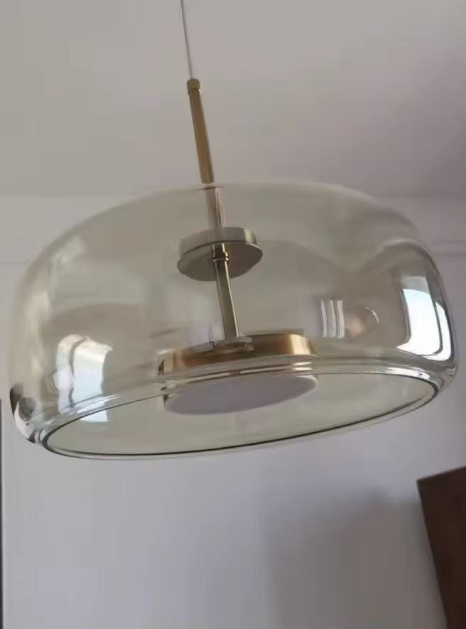 Customer photo review of WOMO Drum Blown Glass Pendant Light-WM2145