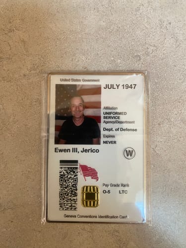 Customer photo review of Custom CAC-Style Coin with Branch Logo – Military Gift for Veterans