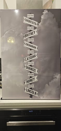 Customer photo review of DATE OF BIRTH OF CHILDREN by Cstm Canvas