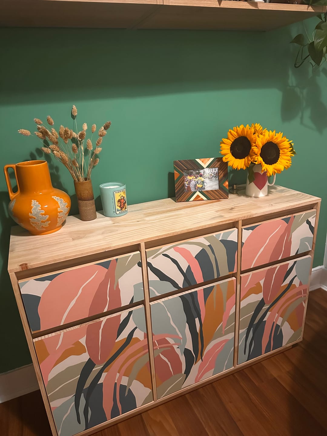 Customer photo review of Veronica - Pastel Foliage Leaf Collage Vinyl Furniture Wrap