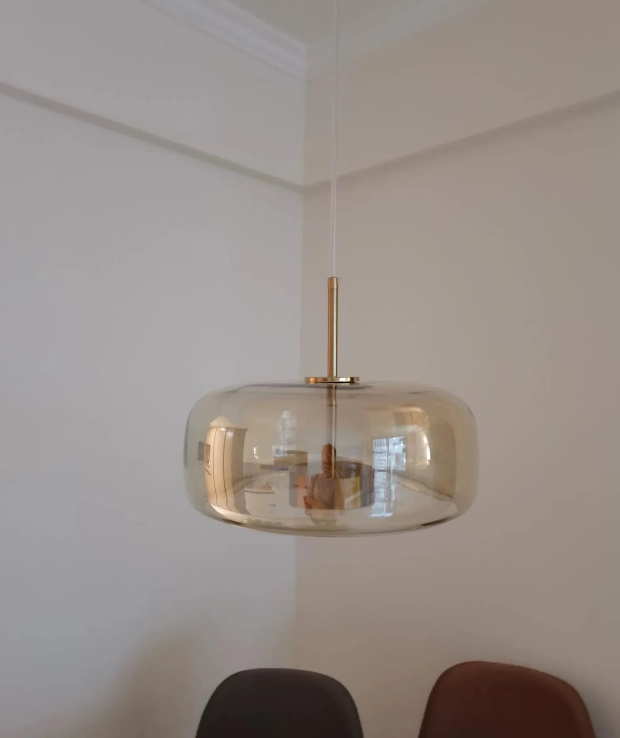 Customer photo review of WOMO Drum Blown Glass Pendant Light-WM2145