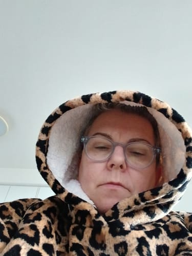 Customer photo review of Hooded Wearable Blanket