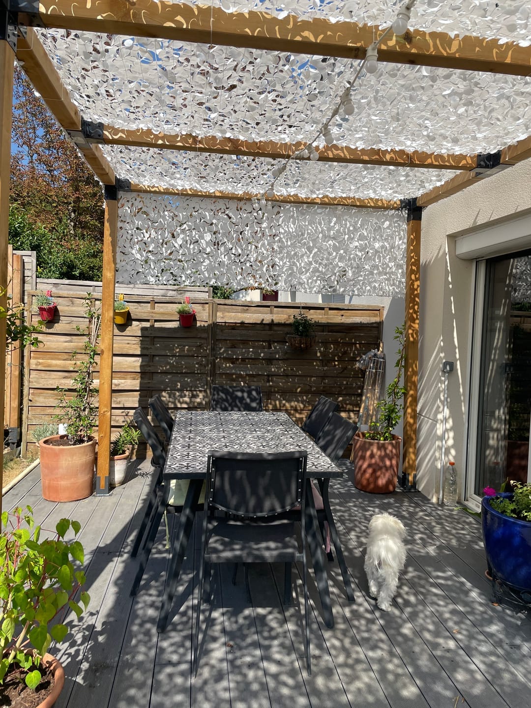 Customer photo review of White Camo Netting Sun Shade