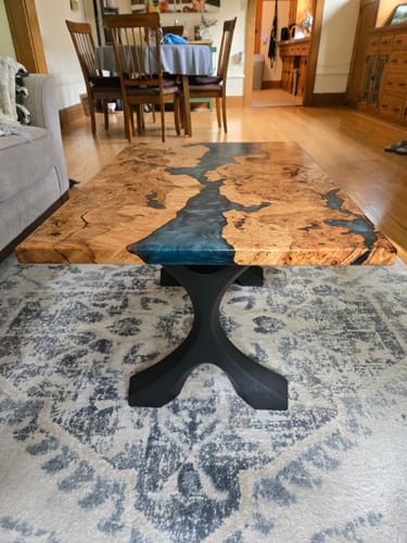Customer photo review of Coffee Table Legs 120 Xavier 16H Metal X-shaped Furniture