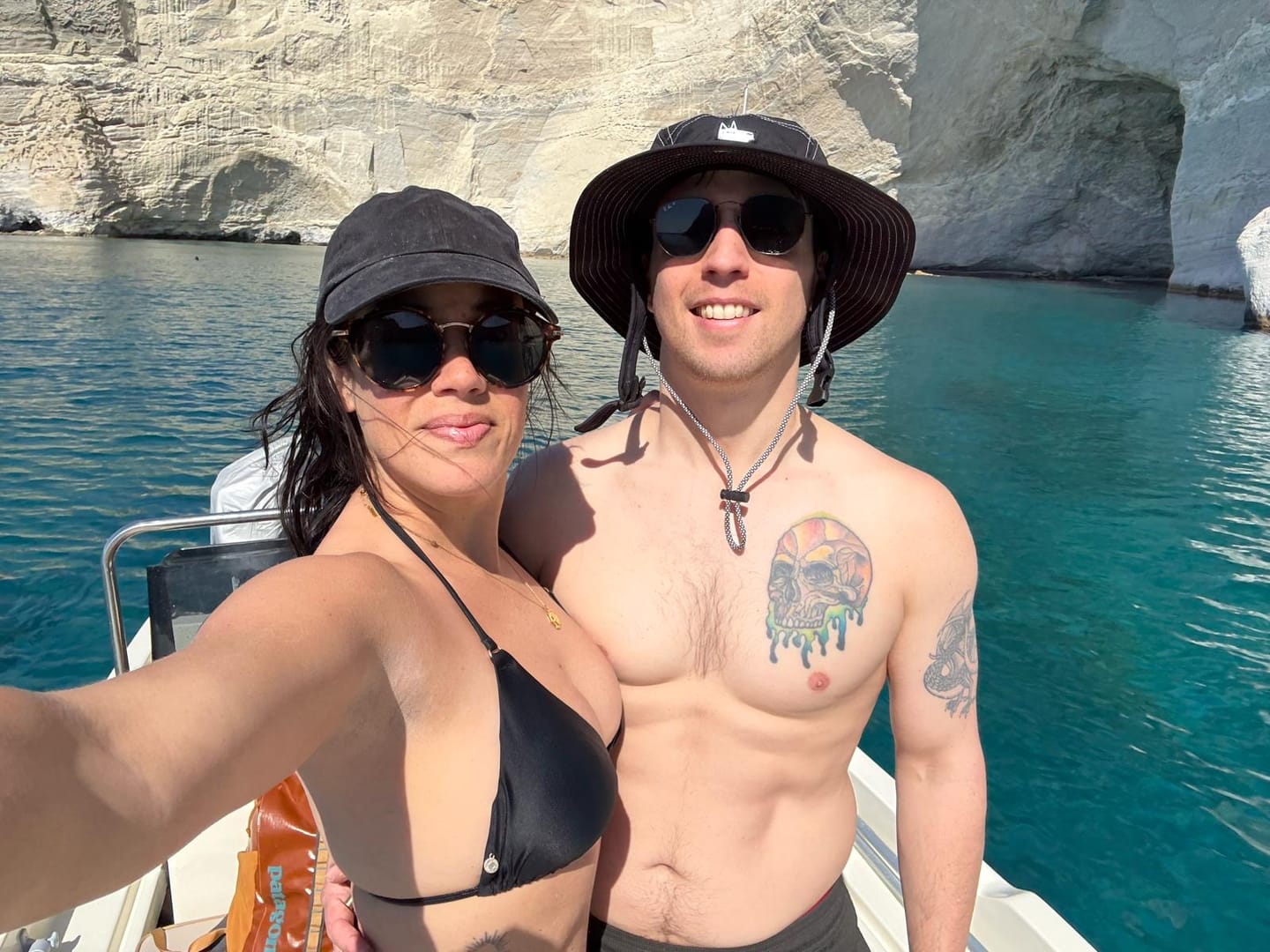 Customer photo review of Black Wide Brim Surf Hat UPF 50+
