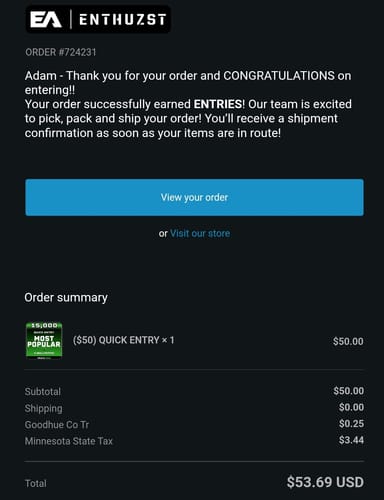 Customer photo review of ($50) QUICK ENTRY