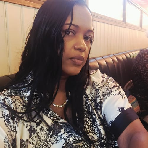 Customer photo review of Ottilie Elastic Waist Silk Trousers | Black