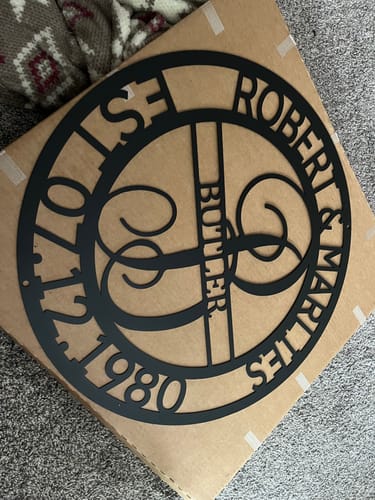 Customer photo review of Elaborate Name - Steel Sign