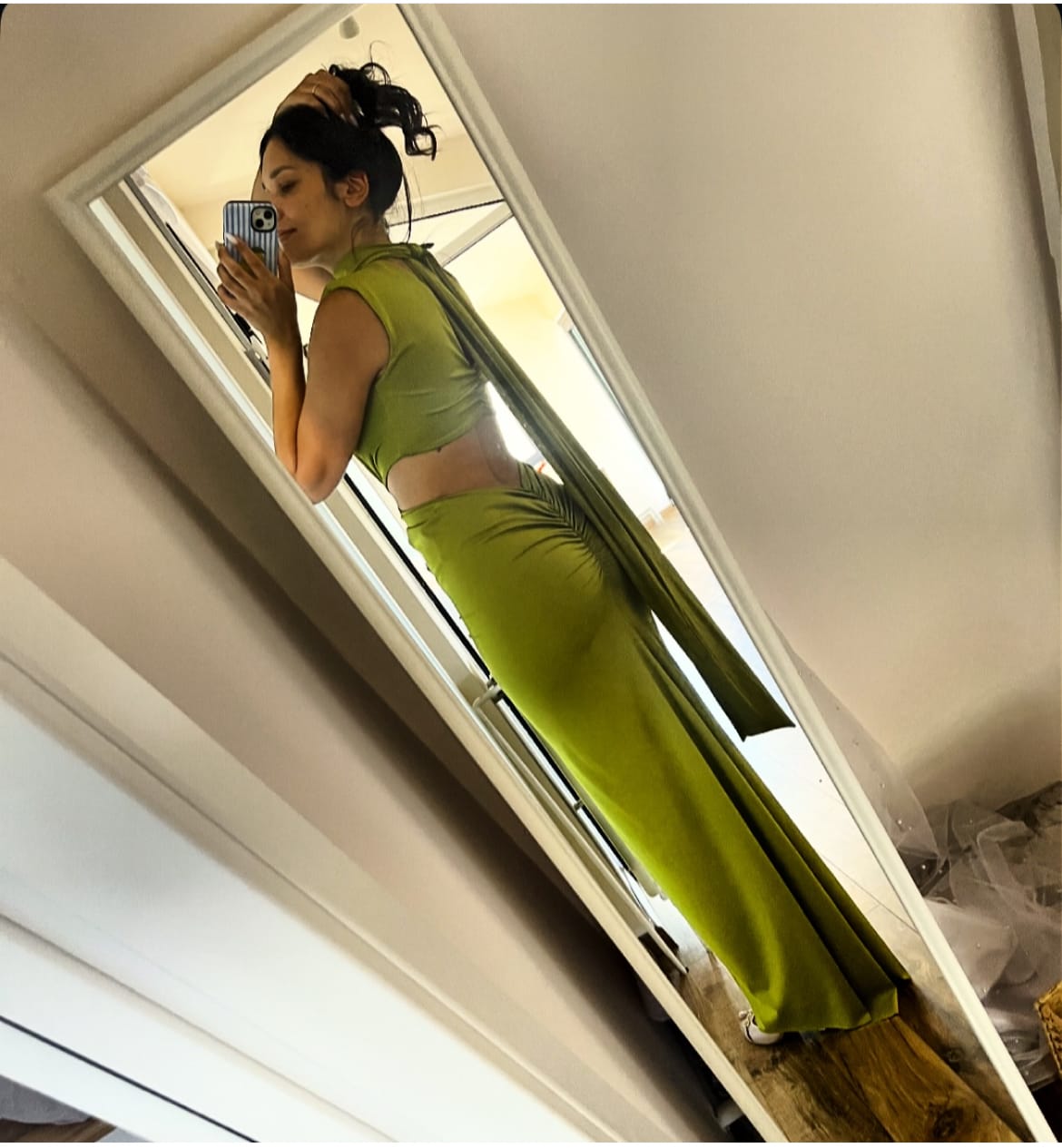 Customer photo review of WIST DRESS PISTACCIO