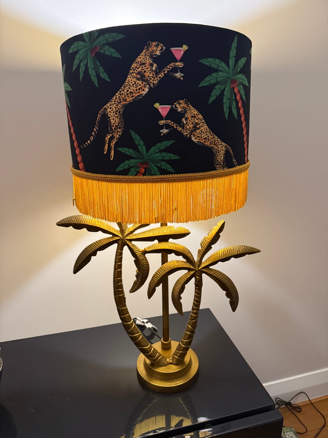 Customer photo review of Cocktail Cheetah Tassel Drum Lampshade Black