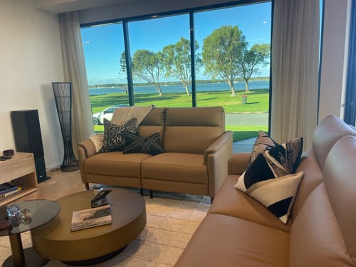 Customer photo review of Rake Applique Velvet Desert Lounge Cushion 55 x 55cm